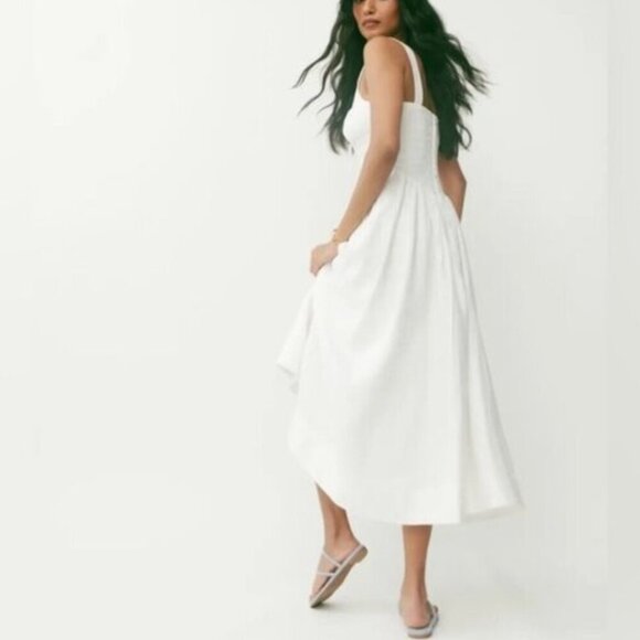 NEW Reformation Balia Linen Sleeveless Midi Dress in White | US 0 UK 4 - Picture 12 of 14